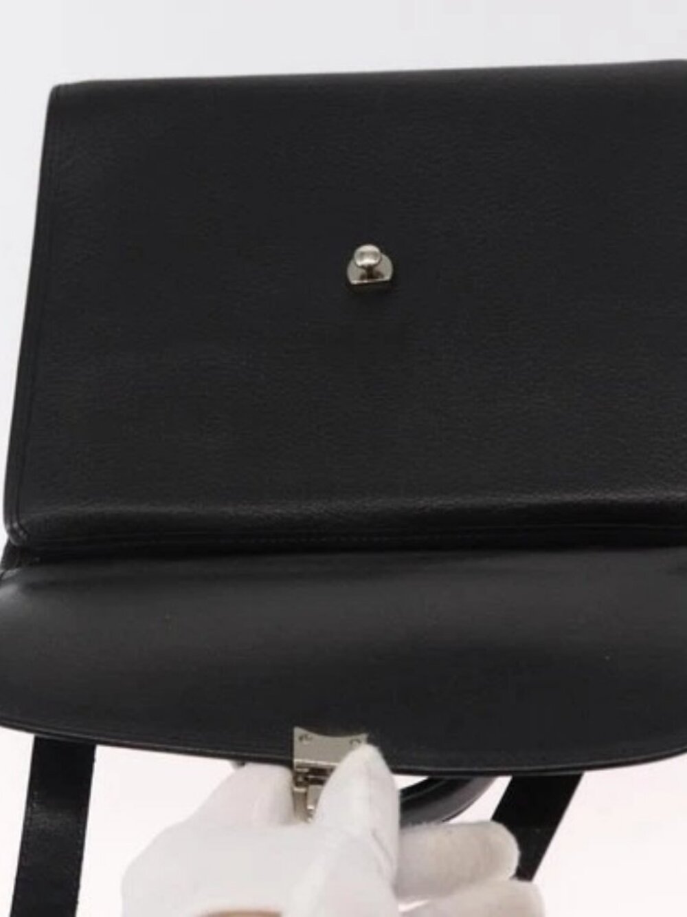 Burberrys Hand Bag Leather 2way Black Silver Auth - Picture 13 of 16